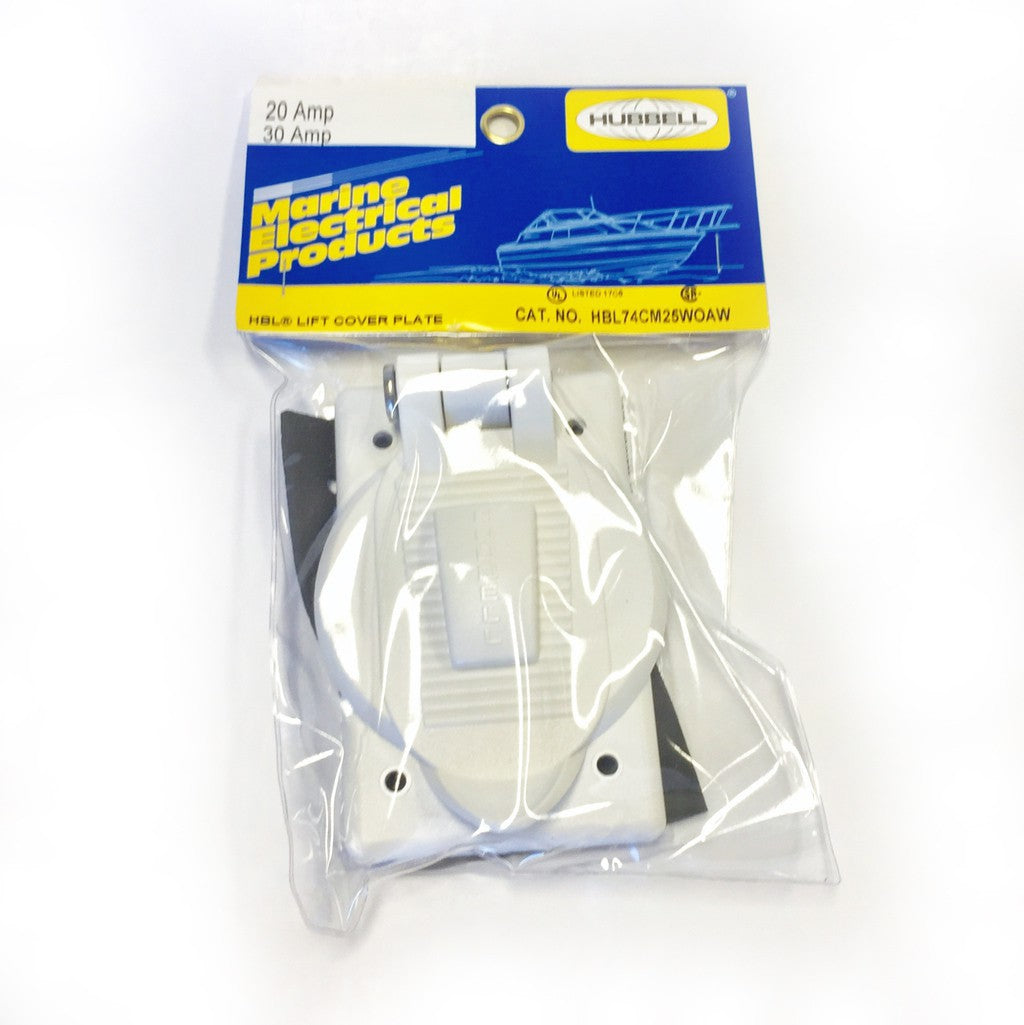 HUBBELL RECEPTACLE COVER PLATE (WHITE)